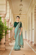 Load image into Gallery viewer, Designer Pista Green Color Swarovski Sequence Work Silk Saree Clothsvilla