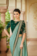 Load image into Gallery viewer, Designer Pista Green Color Swarovski Sequence Work Silk Saree Clothsvilla