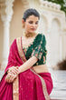 Load image into Gallery viewer, Designer Dark Pink Color Swarovski Sequence Work Silk Saree Clothsvilla