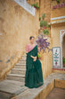Load image into Gallery viewer, Fancy Dark Green Color Sequence Thread Work Chinon Saree Clothsvilla