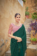 Load image into Gallery viewer, Fancy Dark Green Color Sequence Thread Work Chinon Saree Clothsvilla