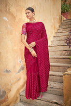 Load image into Gallery viewer, Fancy Dark PInk Color Sequence Thread Work Chinon Saree Clothsvilla