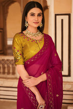 Load image into Gallery viewer, Rani Chinon Thread With Sequins Work Saree ClothsVilla.com