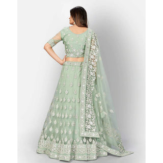 Soft Net Lehenga Choli with heavy Zari and Thread and Embroidery Work ClothsVilla