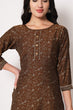 Load image into Gallery viewer, Office Wear Maslin Silk Stitched Foil Print Kurta Pant Set ClothsVilla.com
