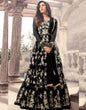 Load image into Gallery viewer, Black Net Designer Gown with Heavy Embroidery and Stone Work ClothsVilla