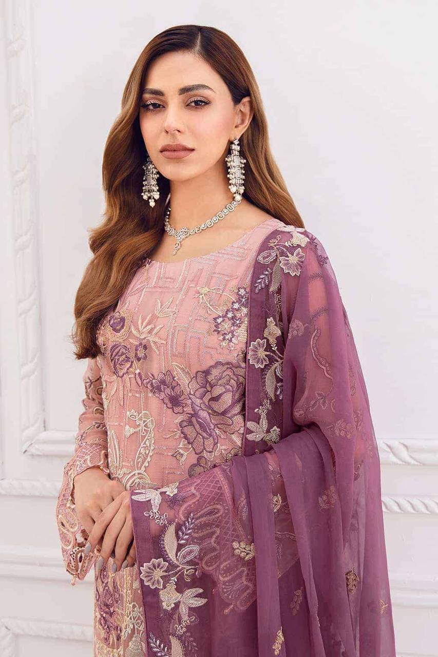 Salwar Suit Set in Light Pink with Intricate Heavy Embroidery Secondary image