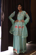 Load image into Gallery viewer, Wedding Sharara Suit Set in Sky Blue Color Clothsvilla