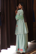 Load image into Gallery viewer, Wedding Sharara Suit Set in Sky Blue Color Clothsvilla