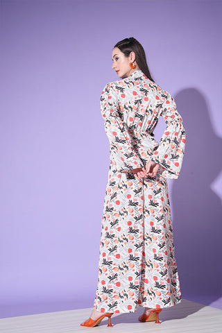 Beautiful Designer Floral Printed Shirt With Trousers ClothsVilla.com