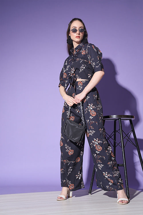 Beautiful Floral Printed Shirt With Trousers ClothsVilla.com