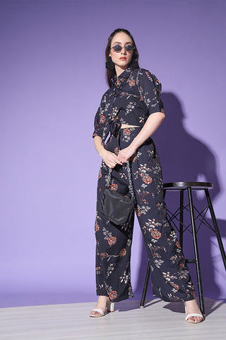 Beautiful Floral Printed Shirt With Trousers ClothsVilla.com