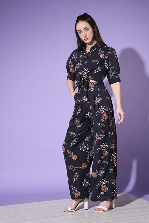 Beautiful Floral Printed Shirt With Trousers ClothsVilla.com