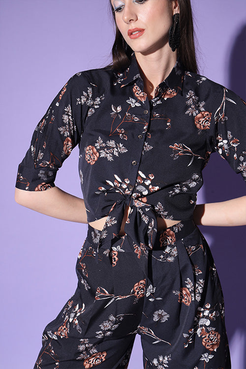 Beautiful Floral Printed Shirt With Trousers ClothsVilla.com