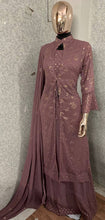 Load image into Gallery viewer, Lehenga Choli with Jacket in Dusty Purple Georgette Clothsvilla