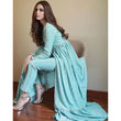 Load image into Gallery viewer, Aqua Blue Salwar Suit with Sequins and Zari Work with Dupatta ClothsVilla