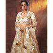 Load image into Gallery viewer, Beige Colored Lehenga Choli with Resham, Zari, and Sequence Work ClothsVilla