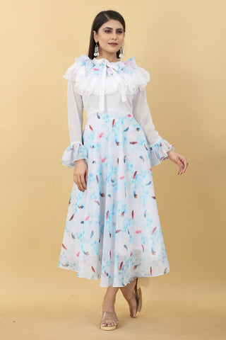Party-Ready White Maxi Dress in One-Piece Design Clothsvilla