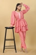 Load image into Gallery viewer, Designer Party Wear Set in Pink Top and Pants Clothsvilla
