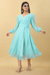 Load image into Gallery viewer, Women's Sky Blue Maxi Dress Clothsvilla