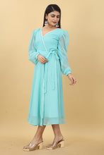 Load image into Gallery viewer, Women&#39;s Sky Blue Maxi Dress Clothsvilla