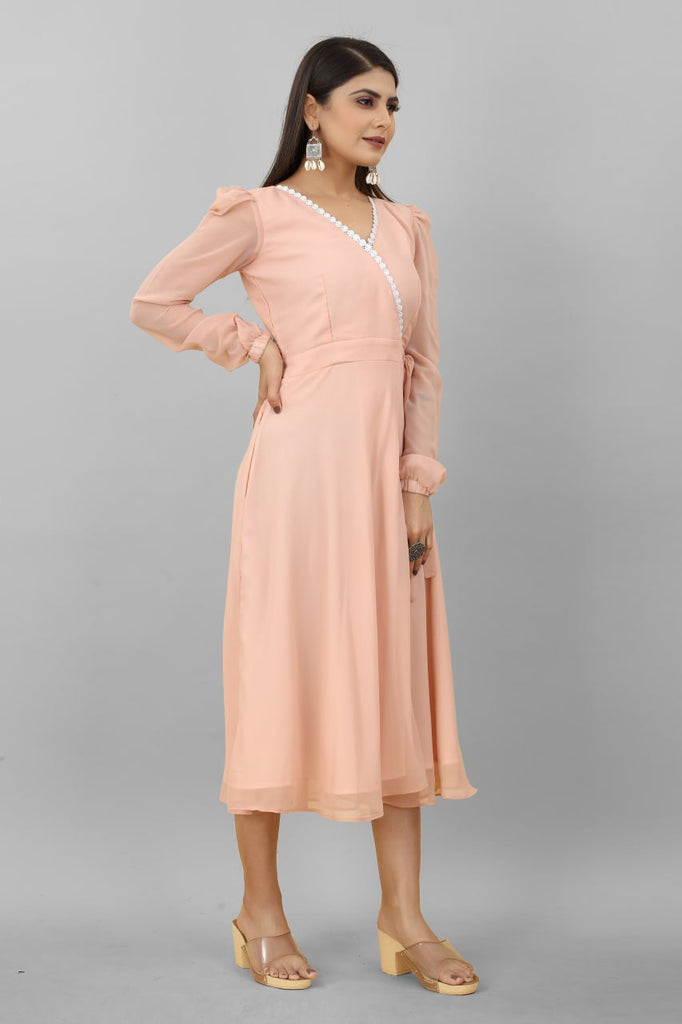 Women's Pink Maxi Dress Clothsvilla