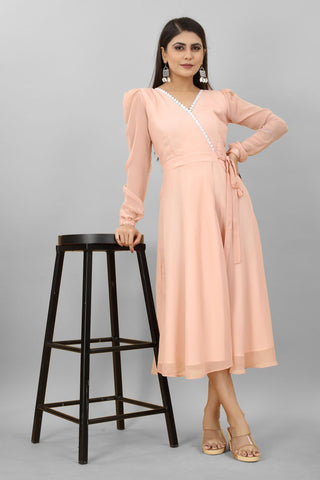 Women's Pink Maxi Dress Clothsvilla