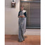 Black and White striped Ready to wear Georgette Saree ClothsVilla