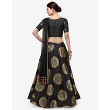 Load image into Gallery viewer, Black Banarasi Silk Lehenga with Net Dupatta ClothsVilla