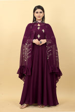 Load image into Gallery viewer, Wedding Attire: Long Wine Gown with Matching Shrug Clothsvilla