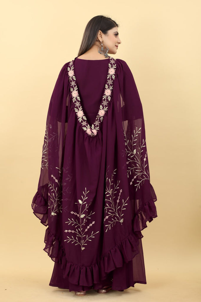 Gown : Designer embroidered dark blue indian wedding gown ...