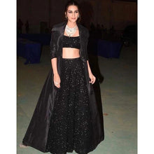 Load image into Gallery viewer, Black Bollywood Style Lehenga Choli with Heavy Sequence Work ClothsVilla
