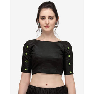 Black Color Cotton Lehenga with Real Mirror Work ClothsVilla