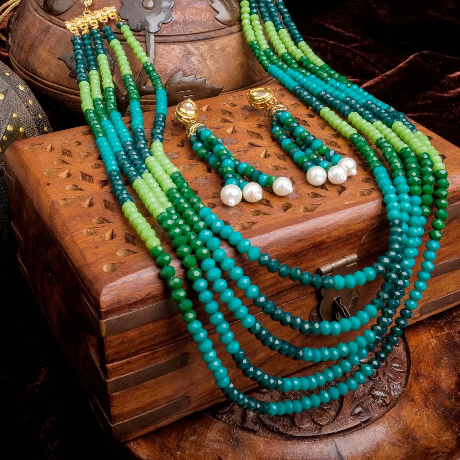5 Layer Rama Necklace Alloy Gold-plated Jewel Set ClothsVilla