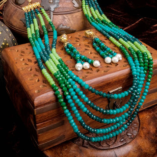 5 Layer Rama Necklace Alloy Gold-plated Jewel Set ClothsVilla