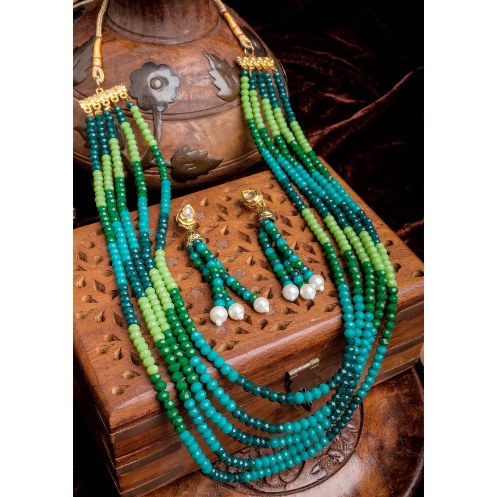 5 Layer Rama Necklace Alloy Gold-plated Jewel Set ClothsVilla