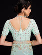 Load image into Gallery viewer, Blue Georgette Embroidered Saree With Unstitched Blouse Clothsvilla