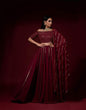 Load image into Gallery viewer, Lehenga Choli in Marron Color with Embroidery and Sequence Work ClothsVilla
