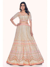 Load image into Gallery viewer, White Soft Net Embroidered Designer Lehenga Choli Clothsvilla