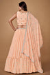 Load image into Gallery viewer, Peach Thread Work Georgette Reception Wear Lehenga Choli Clothsvilla