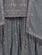Load image into Gallery viewer, Grey Embroidered Partywear  Stitched Kurtaset Clothsvilla