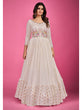 Load image into Gallery viewer, White Pure Georgette Embroidered Gown Clothsvilla