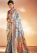 Load image into Gallery viewer, Maya Blue Woven Banarasi Paithani Silk Saree Clothsvilla