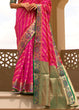 Load image into Gallery viewer, Hot Pink Woven Soft Banarasi Silk Saree with Contrast Pallu &amp; Blouse Clothsvilla