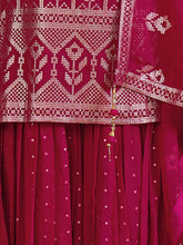 Load image into Gallery viewer, Magenta Embroidered Georgette Partywear Stitched Kurta Set Clothsvilla