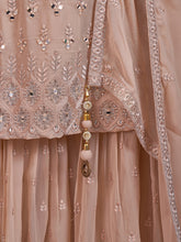 Load image into Gallery viewer, Classic Embroidered Peach Georgette Stitched Kurta Set Clothsvilla