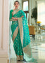 Jungle Green Zari Woven Organza Silk Saree Clothsvilla