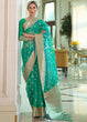 Load image into Gallery viewer, Jungle Green Zari Woven Organza Silk Saree Clothsvilla
