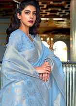 Load image into Gallery viewer, Maya Blue Zari Woven Designer Silk Saree Clothsvilla