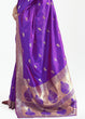 Load image into Gallery viewer, Grape Purple Woven Kanjivaram Silk Saree Clothsvilla